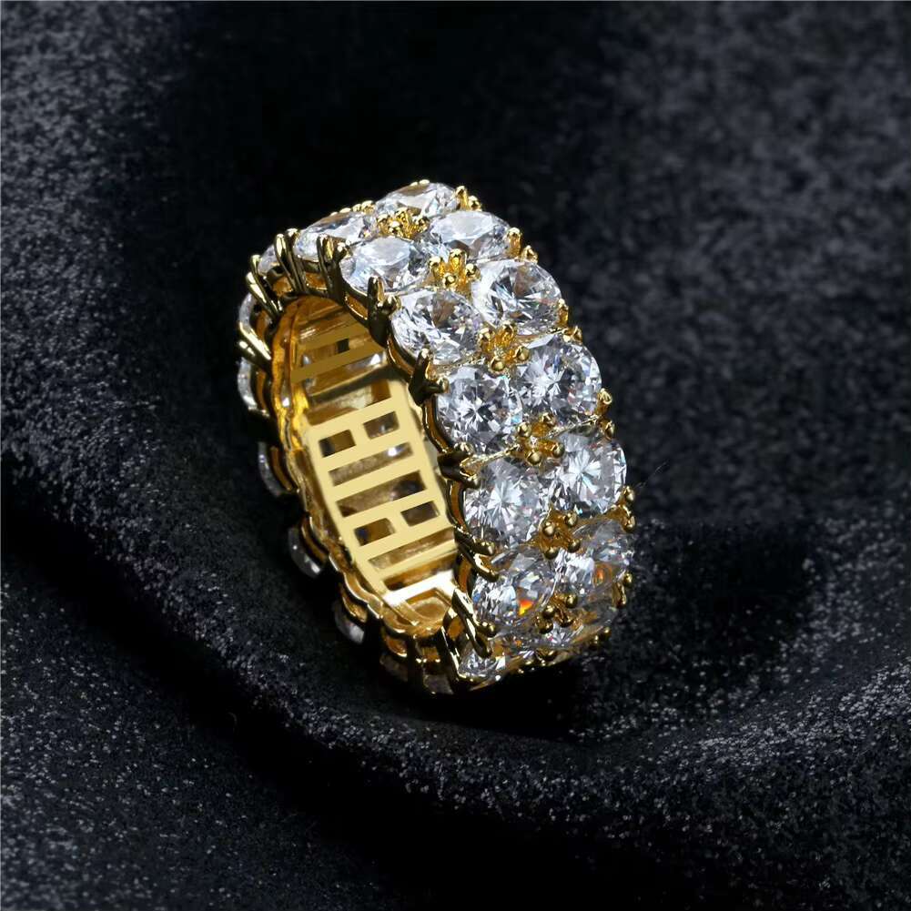 S925 Sterling Silver Iced Out VVS Moissanite Men Ring and Rappers Hip Hop Jewelry