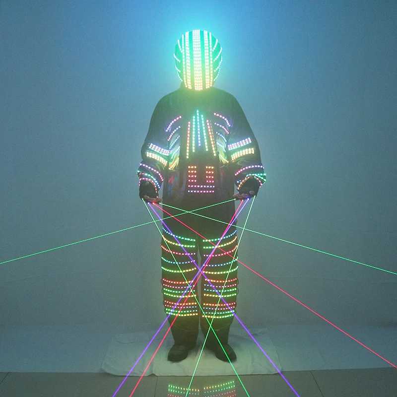 Science fiction LED color burst light clothing bars and nightclubs fluorescent helmets laser gloves LED props W250528