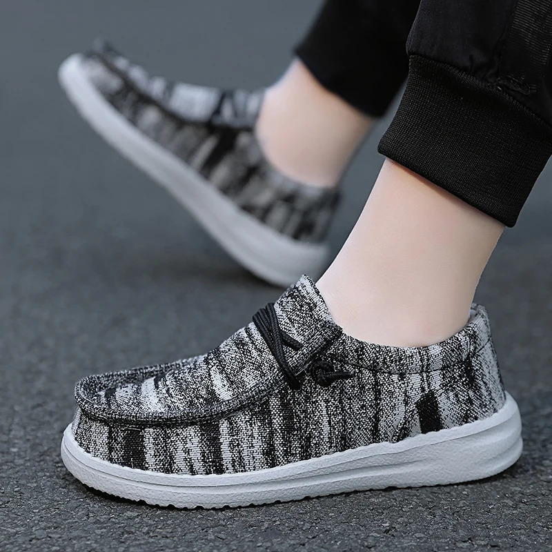 Children Loafers Shoes Boys Flat Sneakers Kids Casual Shoes Toddler Outdoor Lace-up Breathable Shoes Soft Bottom Solid Color 250528