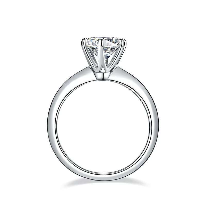Luxury 925 Sterling Silver Moissanite Diamond Rings 2ct Round VVS D Color GRA Wedding Engagement Rings Gift