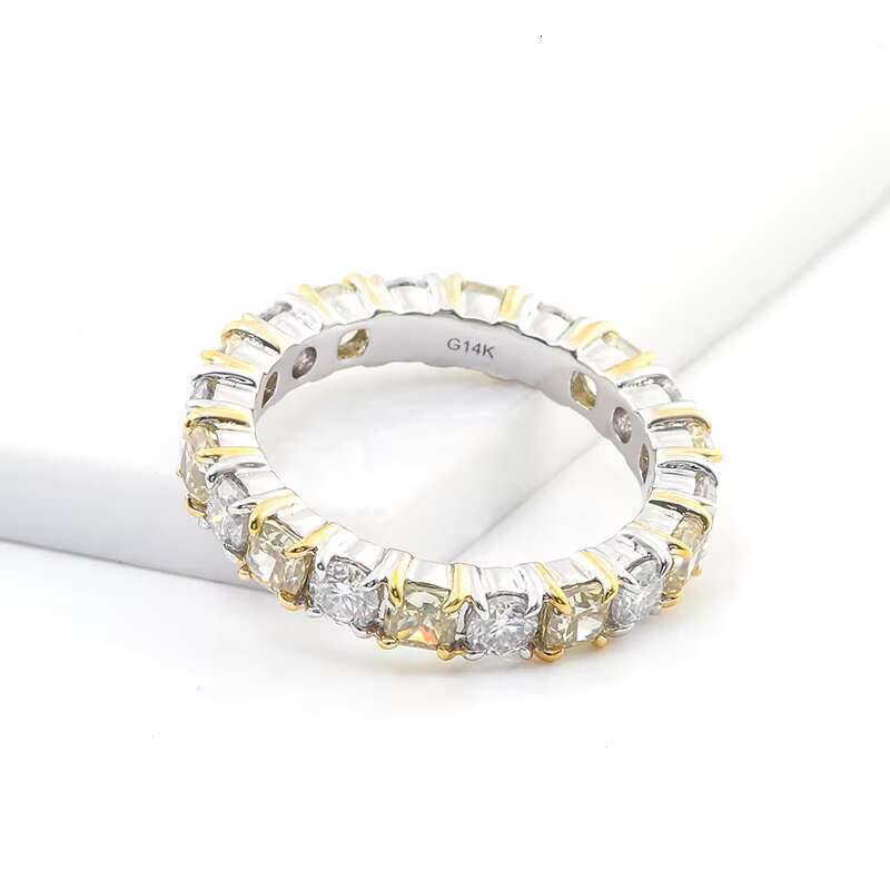 Custom 10K 14K 18K Solid White Gold Engagement Halo Wedding Ring Round Brilliant Cut VVS Moissanite Rings Jewelry for Women Gift