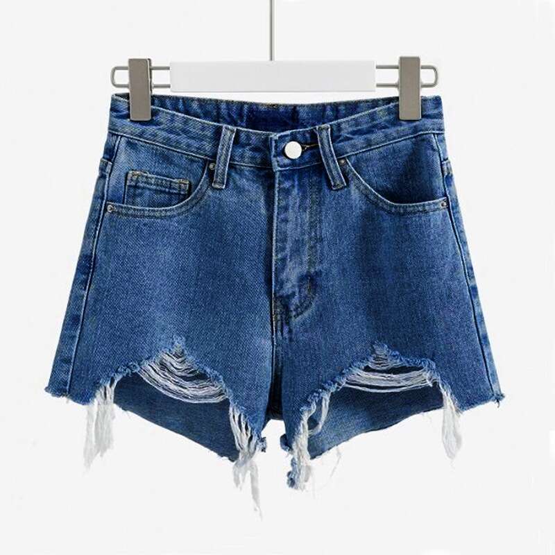 Shorts Women Denim Shorts Black Ripped Denim For Women Summer New High Waist Slimming Korean Style Fringe Wide Leg Shorts Jean Shorts