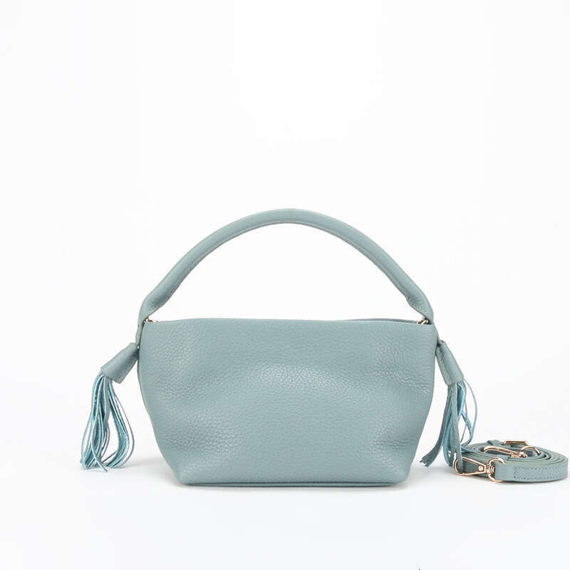 Autumn Winter New Fashion Tassel Basket for Women High-end Handbag Top Layer Cowhide Crossbody Shoulder Bag