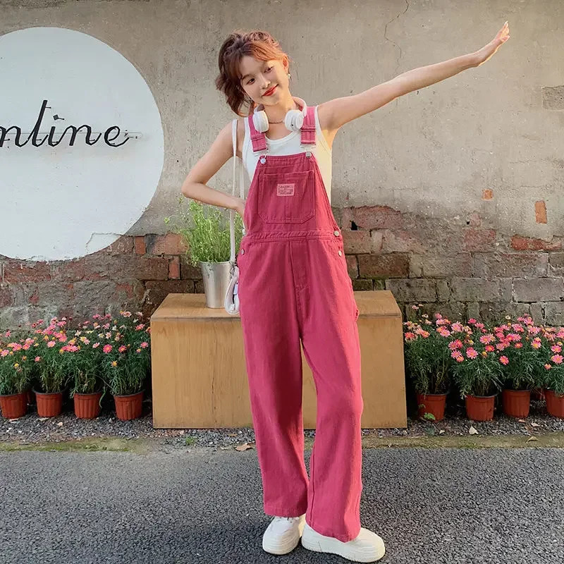 ZMZBCH Womens Spring and Summer Age Reducing Jeans Denim Straps Pants Net Red Loose Slim Versatile Clothing 250516Z