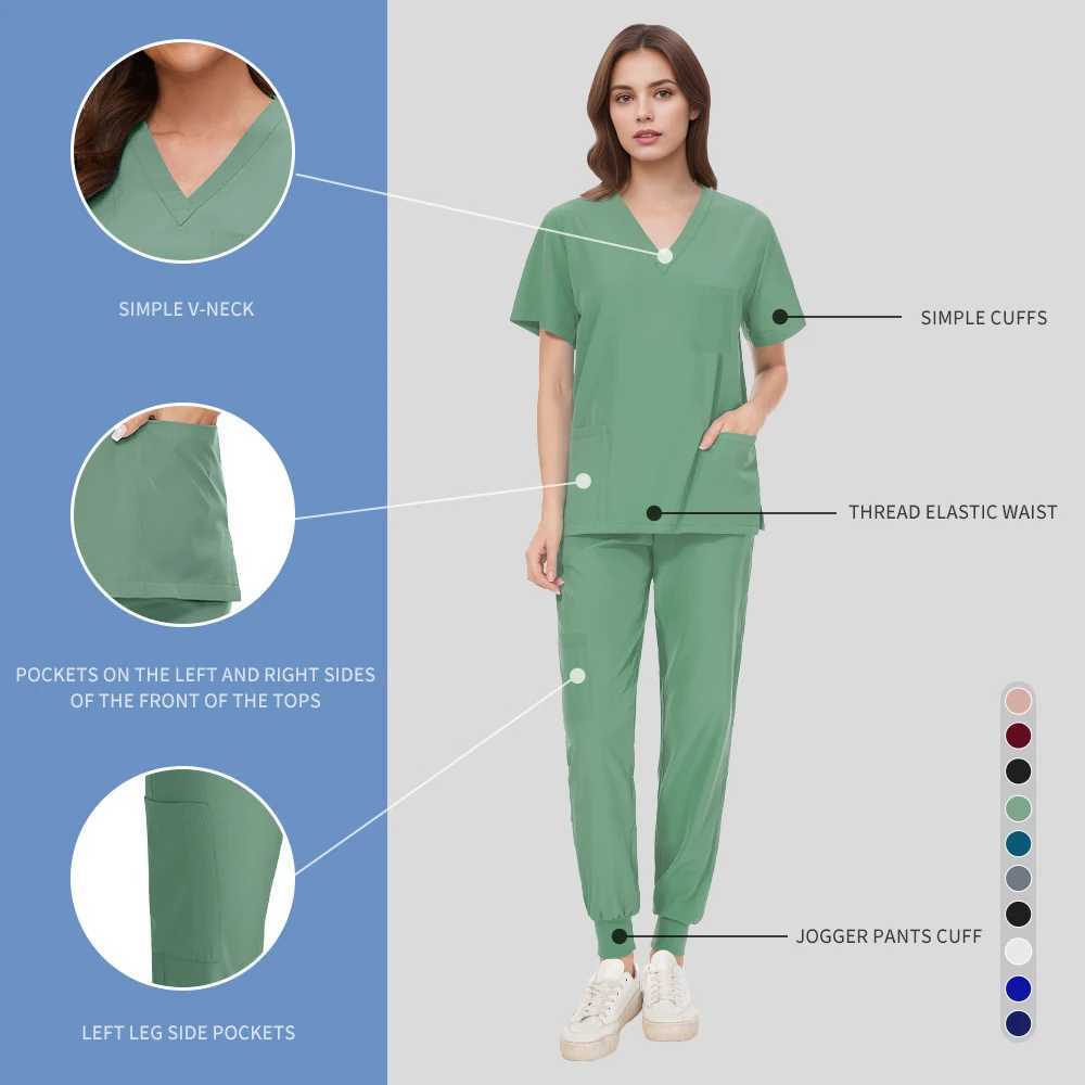 Medical Scrubs Sets Multicolor Hospital Doctor Workwear Short Slved Pharmacy Nurse Uniform Unisex Oral Dental Surgery Uniforms X2505288