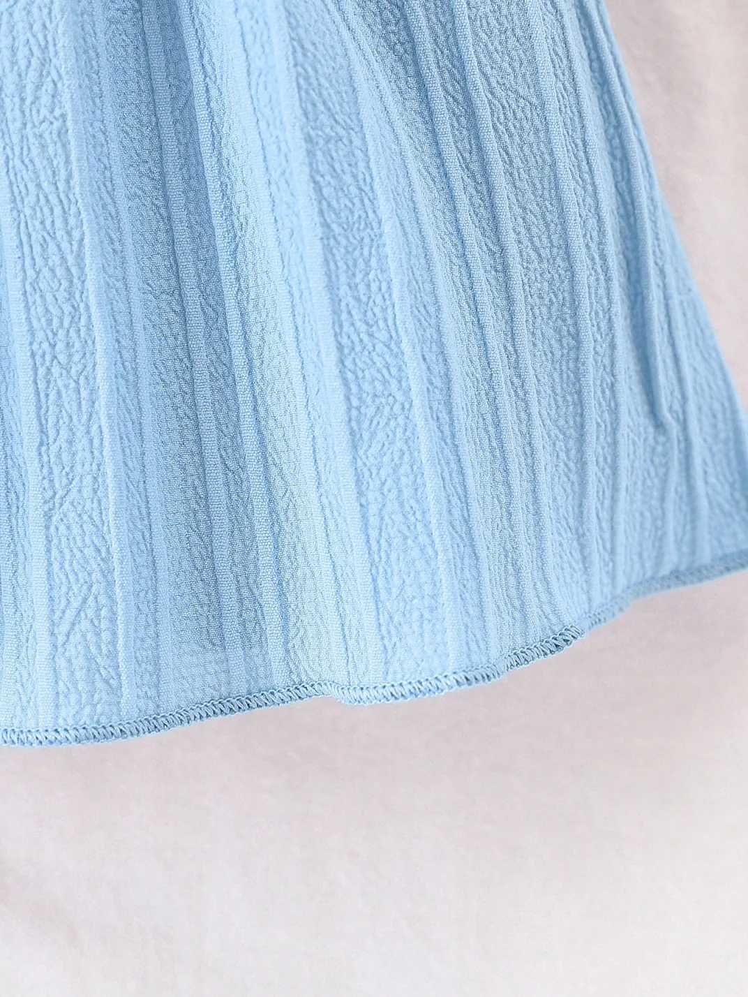Baby girl Summer Blue dress with Ruffled Edges and Bow Sweet and Cute Style Dress suitable for 0-3 Year old Cute Baby girls X250528