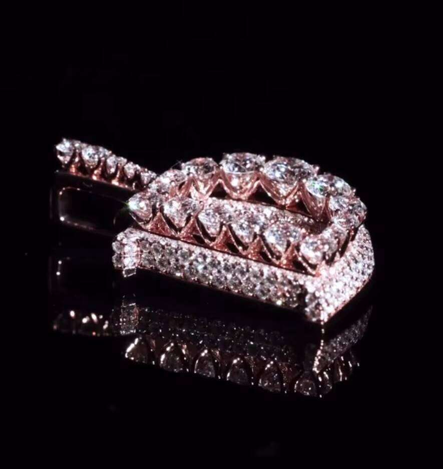 Brilliant Dia Hip Hop Jewelry Charm Letter Custom Iced Out Sterling Sier Moissanite Pendant