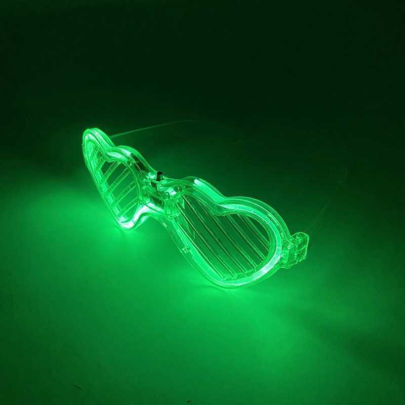 Wireless LED Heart Shaped Sunglasses Wedding NightClub Disco Accessories EL Shutter Glasses Luminous Glasses Toys Pinata Rewards W250528