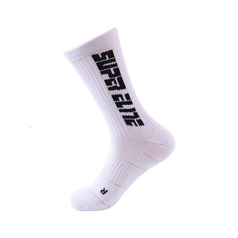 Men's Professional Sports Basketball Letter Trend Towel Sole Non-Slip Running Durable Socks