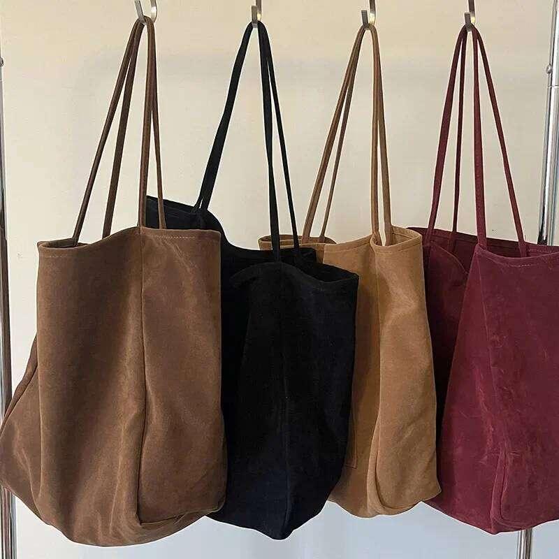 Autumn/Winter Capacity Chamois Leather Idle Style Single Shoulder Bag Artistic Student Versatile Handbag Large Shopping Ba