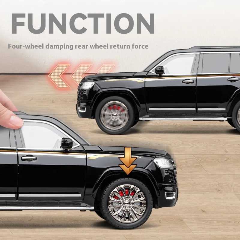 1 18 Toyota Land Cruiser LC300 SUV Alloy Car Diecast Model Sound Light Toy Home Decoration Ornaments Collection Gift Kid Toy R250528