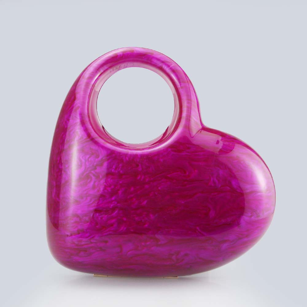 New Adult Girls Handheld Peach Heart Acrylic Bag Women's Fashion Show Wedding Banquet Bag Party Unique Handbag Female