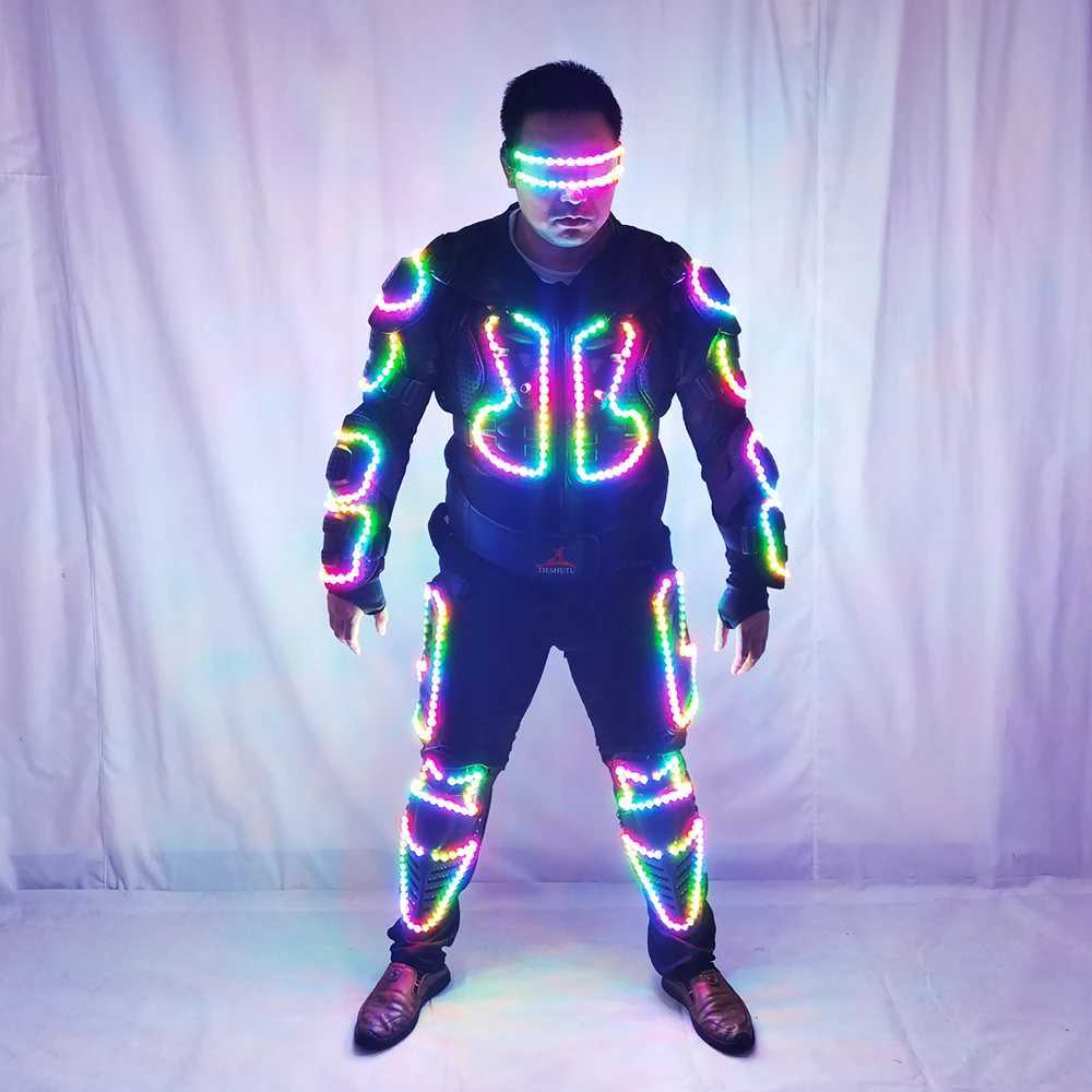 Future LED Robot Dance Armor RGB Laser Suit Festival Celebration Prom Party Music Show Costume Dancer Show Club Dress W250528