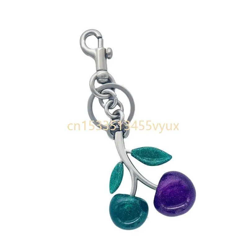 X5QD Cherry Charm Keychain Handmade Sparkling Fruit Keychain Versatile Bag Decoration 250527