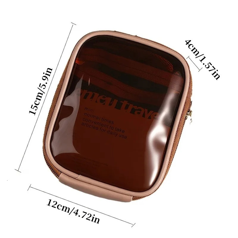 Transparent Travel Cosmetic Bag Portable Mini Waterproof Cosmetic Lipstick Storage Bag Multifunctional Clutch Bag 250528