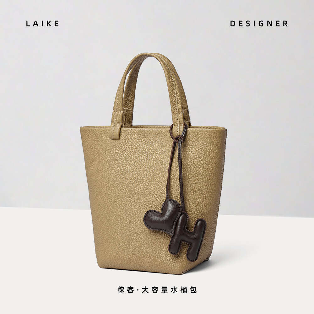 for Women New High-End Simple Handheld Bucket Versatile Genuine Leather Casual Tote Niche Shoulder Bag