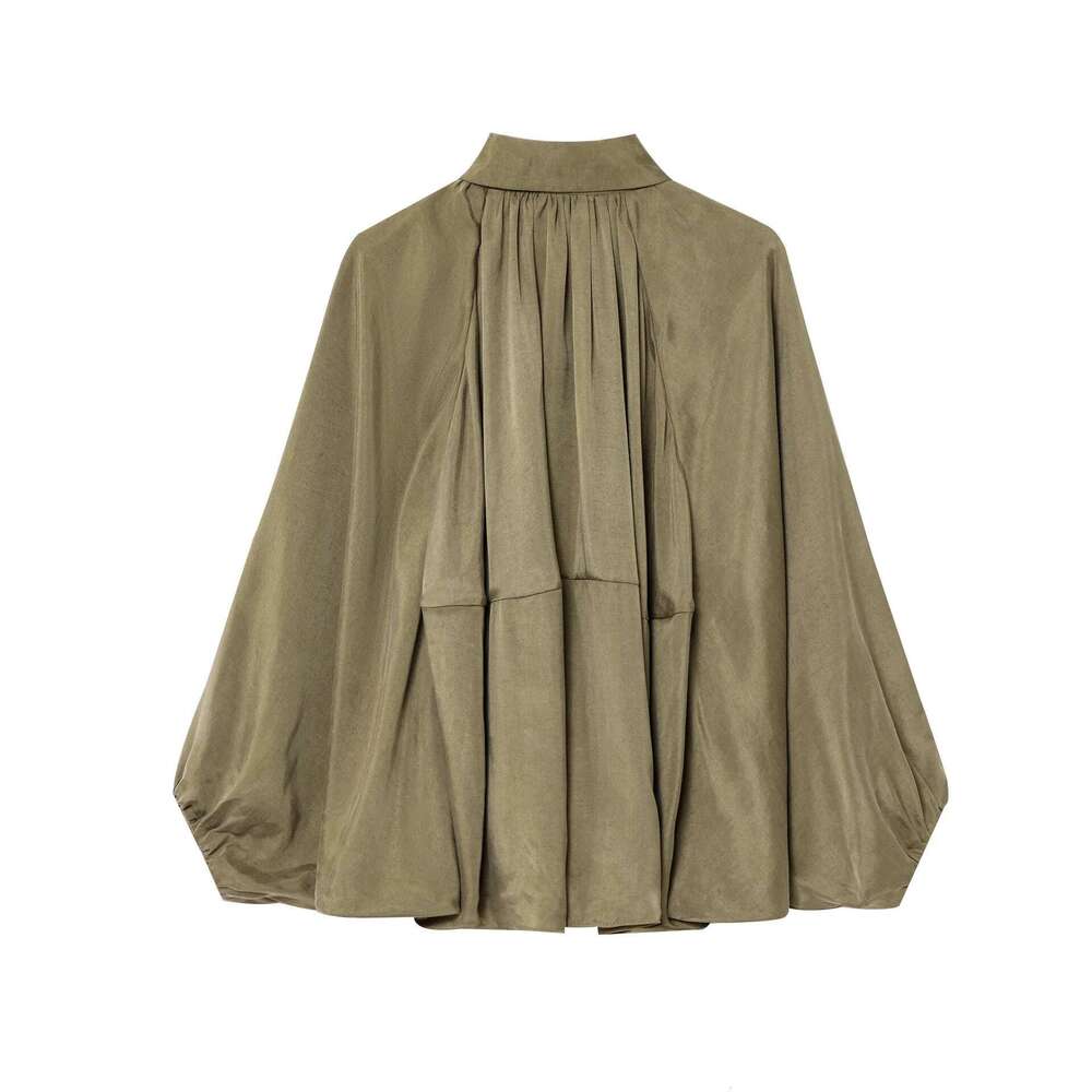 ZBZA Women's Classic Retro Jacket Lapel Long Sleeve Front Zipper Loose Hem Top Spring Summer New Casual Versatile Chic Outerwear