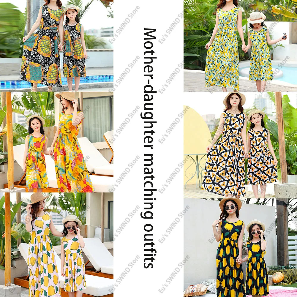 Spring Family Matching Outfits Mother Daughter Dress Women Girl Casual Autumn Costume Mom Baby Kids Rompers Parent-child Clothes 250528