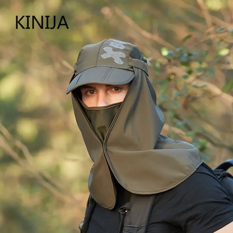 Foldable Quick Drying Waterproof 360° Visor Hat UV Protection Baseball Cap Men Shawl Sun Hats Women Dual Use Fishing Hiking Cap 250523