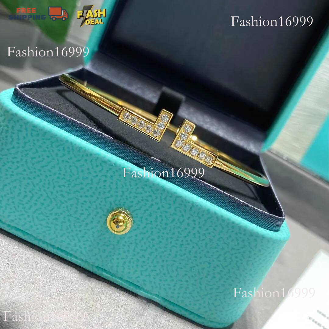 2025 Fashion Bracelet Designer New Net Red Double T Opening Plated V Gold Full Of Dias Star With Models Quality Bracelets Fashion Versatile 1e5