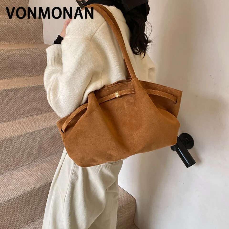 Large Nubuck Leather Tote Bags Ladies Shoulder Bag For Women Autumn Winter New Korean Fashion Y2k Retro Handbags And Purses