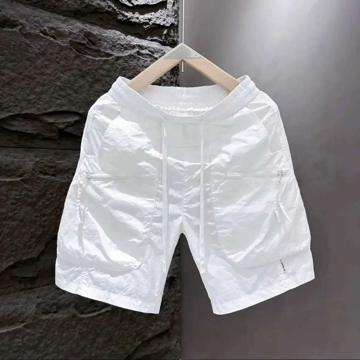Mens Summer Pocket Zipper Cargo Shorts Trendy Brand Versatile Loose Quick-drying Sports Loose Casual Five-point Beach Pants X250528