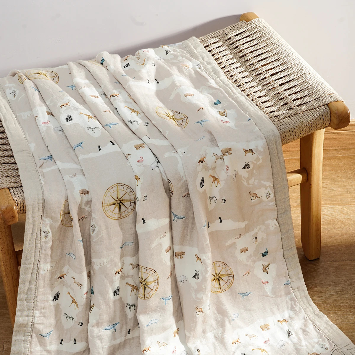 Kangobaby #My Soft Life# 4 Layers Premier Bamboo Cotton Baby Muslin Swaddle Blanket Breathable born Quilt Size 120x110cm 250527