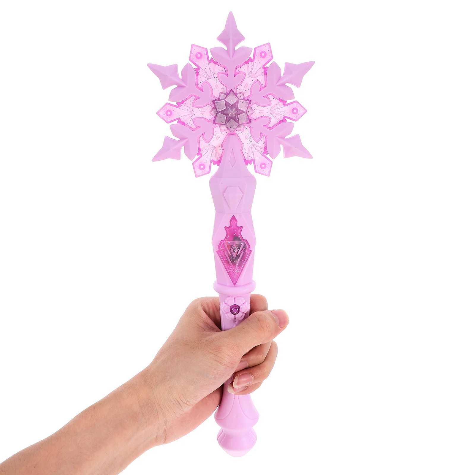 Cosplay Light Up Snowflake Wand Glow Snow Stick Glow Stick Princess Queen Role Play Wand Christmas Halloween Children Gifts W250528