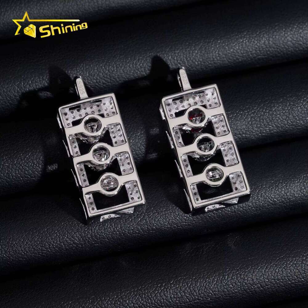 Men Hip Hop Jewelry Pass Dia Tester Gold Plated Real Sier Trafic Sign Iced Out VVS Custom Moissanite Pendant