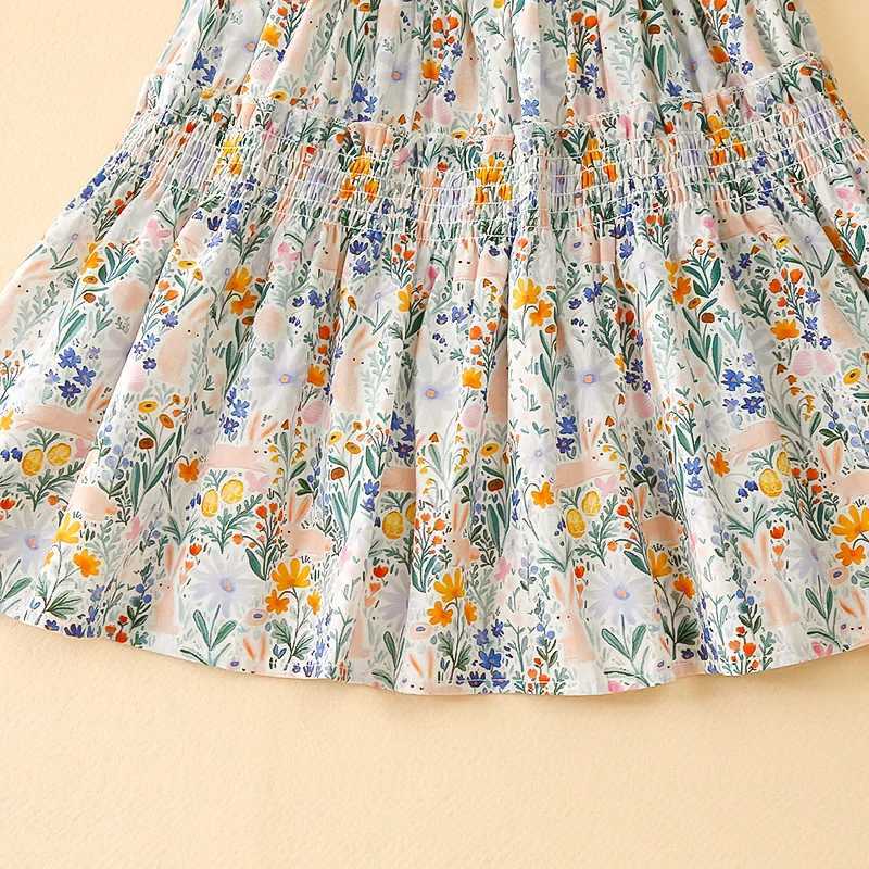 Sweet Girls Summer Floral Fairy Dress Childrens Vest Cotton Skirt Suspender Dresses Soft Skin-friendly 1-7 Y Kids Clothing X250528