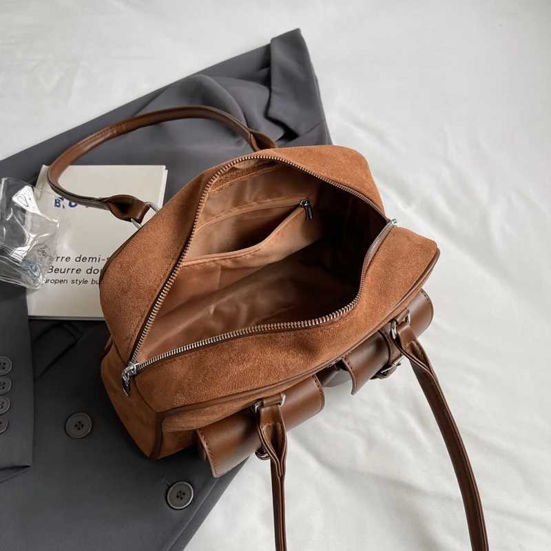 Women Vintage Shoulder Bag PU Leather Retro Tote Handbag Multi-Pockets Slouchy Tote Purse Female Travel Work Bag Y250528