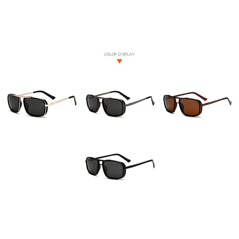 designer new mens square uv400 dual beam pilot sunglasses