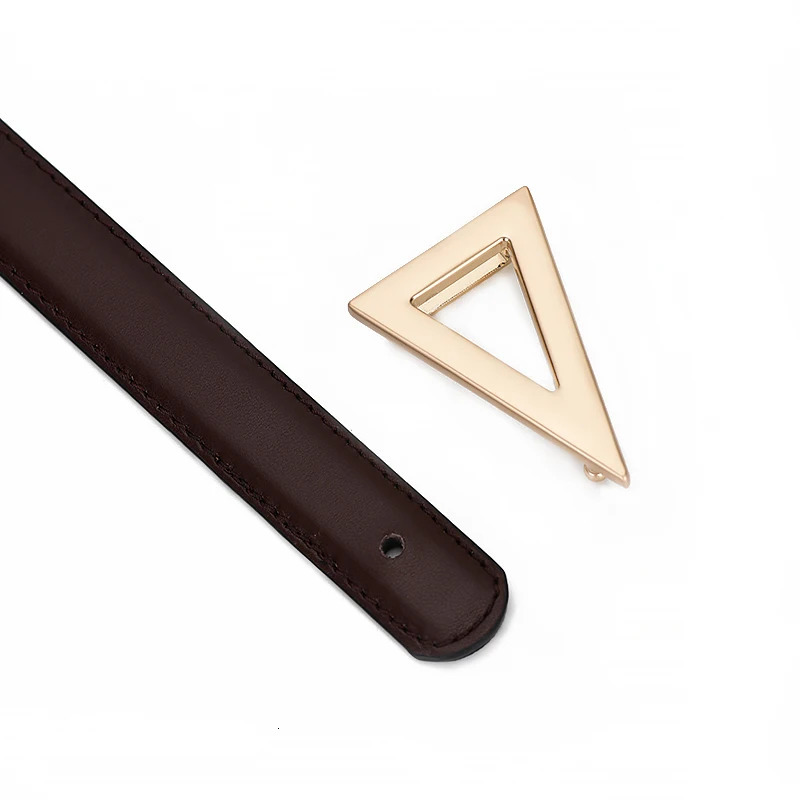 Fashion Women Belts for Jeans Dress Skinny Waist Belt Gold Triangle Buckle Thin Belts for Ladies Waistband 250527