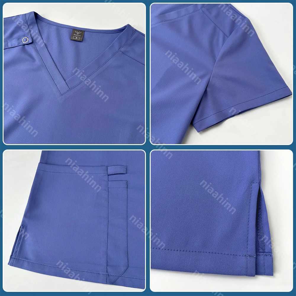 Niaahinn Pet Grooming Working Clothes Scrubs Uniform Suit Short Slved Nursing Uniform Women Multicolor Doctor Medical Workwear X250528