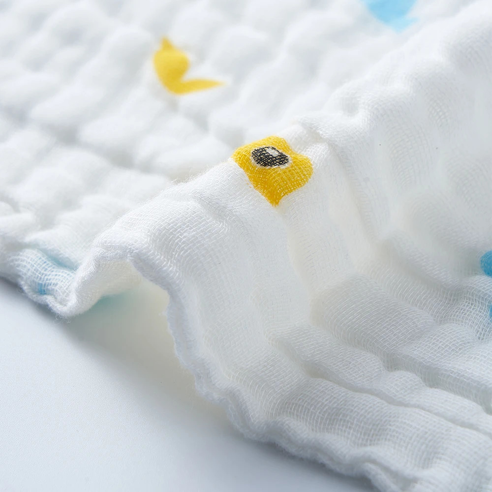 Happyflute 105*105CM 100% Cotton 6 Layers Soft Muslin Swaddle Blanket Baby Bath Towel Infant Stroller Blanket Sleepping Swaddle 250527