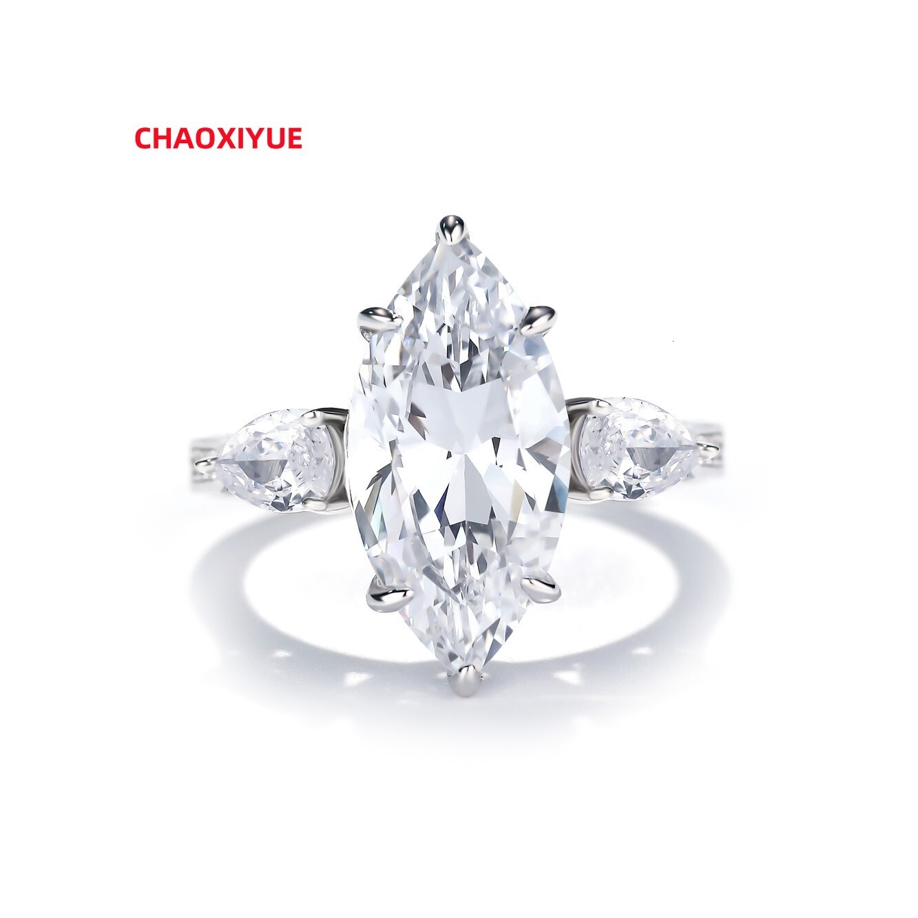 8 Adodo Wholesale Accessories Women Jewelry 5Carat Horse Eye Moissanite S925 Sterling Silver Marquis Cut Moissanite Ring