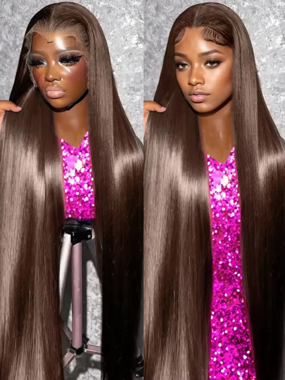250 Brown 13x6 HD Lace Front Wigs Straight Glueless Frontal Wigs Dark Brown Bone Straight Colored synthetic lace front wigs