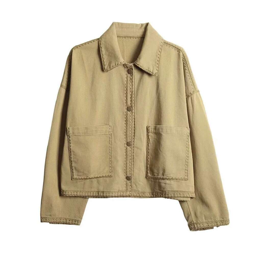 ZAR4 Summer New Women's Loose Casual Polo Collar Long Sleeve Versatile Fashion Shirt Coat