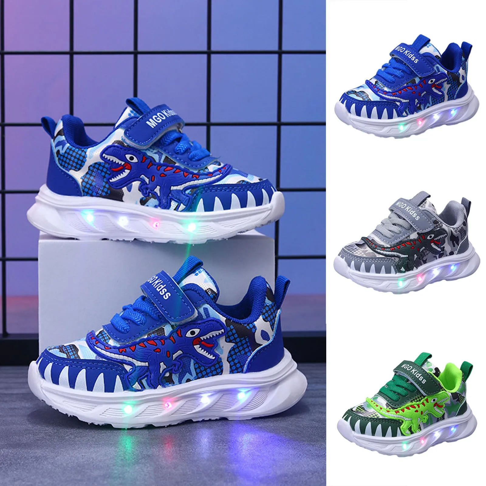Shoes 10 Kids LED Light Up Childrens Shoes Unisex Cool Sneakers Soft And Lightweight Flat Shoes For Boys And Sneaker Ties Kids 250528