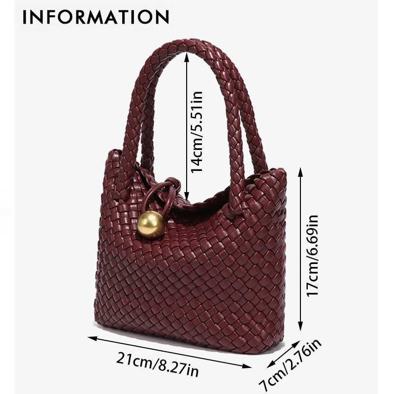 Woven Shoulder Bag for Women Crossbody for Women Small Handbag Vegan Leather Purse Tote Handbag Hobo Bag Y250528