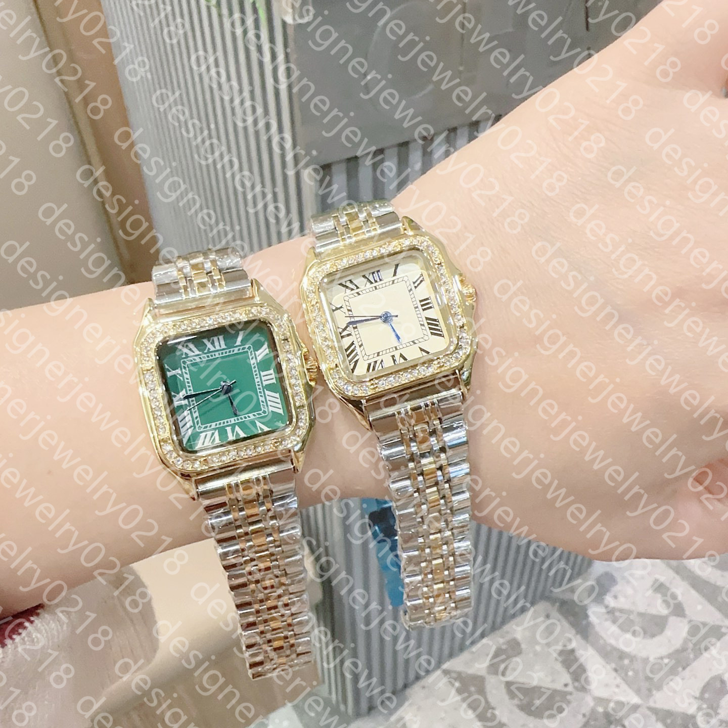 Designer watches gold silver high quality metal diamond design watches for women Christmas Valentine's Day gifts