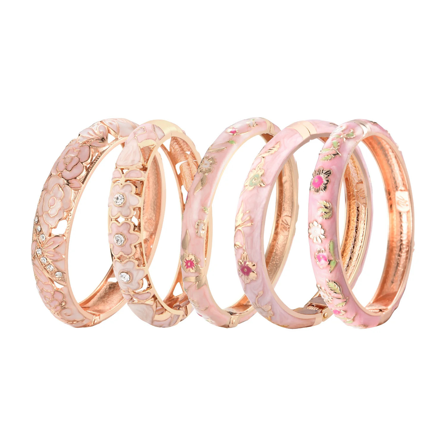 Hollow Bracelets For Women Enamel Bangles Cloisonne Womens Bracelet Pink Bangle On Hand Alloy Jewelry India African Hawaiian 250517