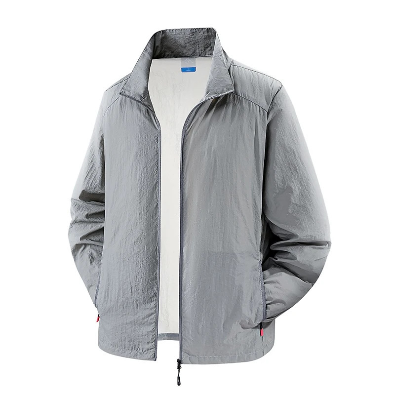 Mens UPF 50 Light Jacket Full Zip Sun Protection Coats Long Sleeve Sun Shirts for Men Hiking Fishing Zip Pockets 250520