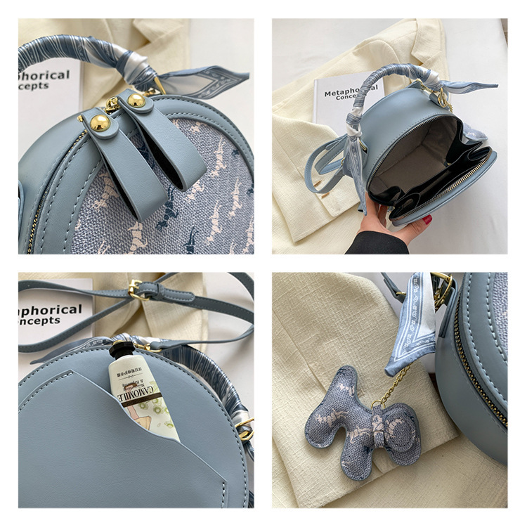 Fashion Women s Small Bag Summer New Style Slant Scarf Handbag Small fashion Round Bag Designer Fashion Women s Shoulder fashion Bag Crossbody Bag