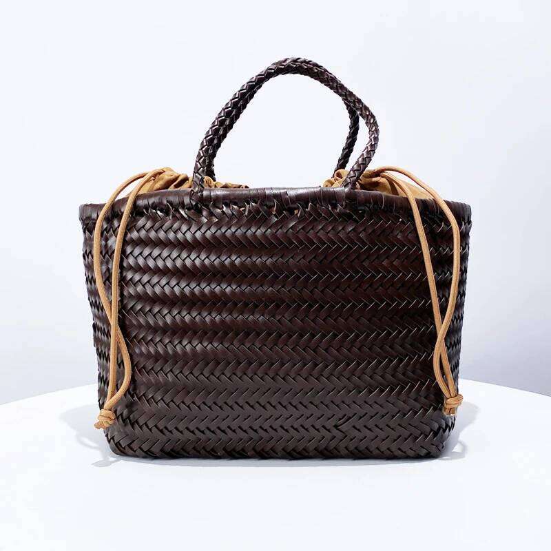 Designer Bag Handmade Weave PU Drawstring Tote Bags For Women Designer Handbags Purse New In Vintage With Inner Pocket Shoulder