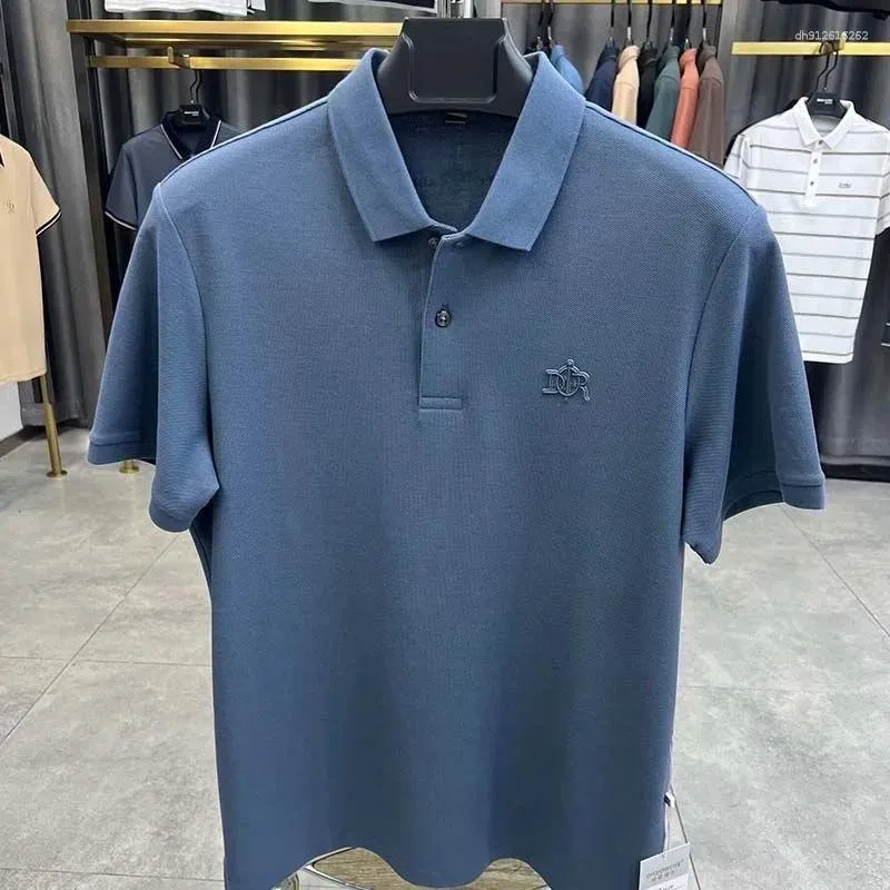 Men's Polos High End Luxury Brand Polo Shirt Summer Lapel Embroidered Print T-Shirt British Fashion Trend Exquisite Short Sleeve