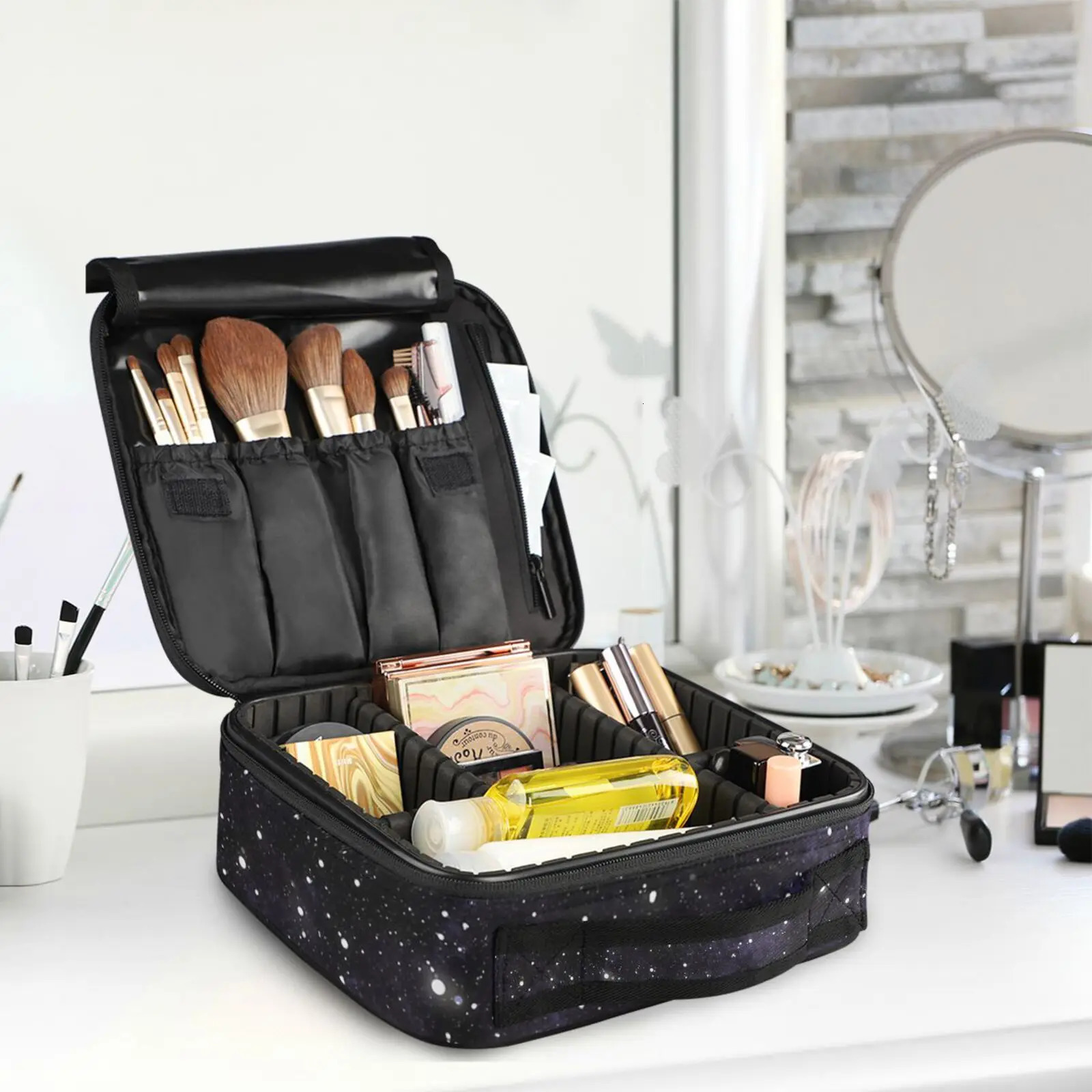 Professional Toiletry Bag Cosmetic Bag Organizer Women Travel Make Up Cases Big Capacity Cosmetics Suitcases Makeup 250527