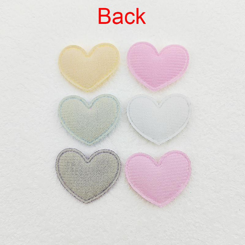 100Pcs 3.5*3CM Glitter Fabric Heart Appliques For Clothes Hat Sewing Supplies DIY Headwear Hair Clip Bow Decor Patches