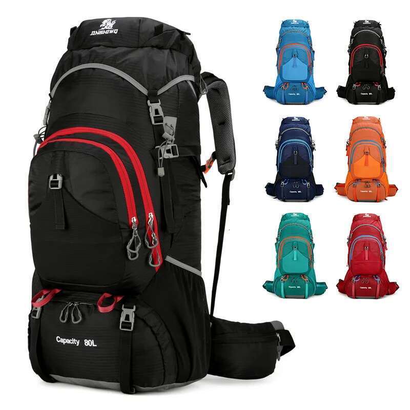 80L Travel Sports Climbing Backpack Large Capacity Outdoor Hiking Trekking Mountaineering Bag Shoes Compartment Camping Rucksack