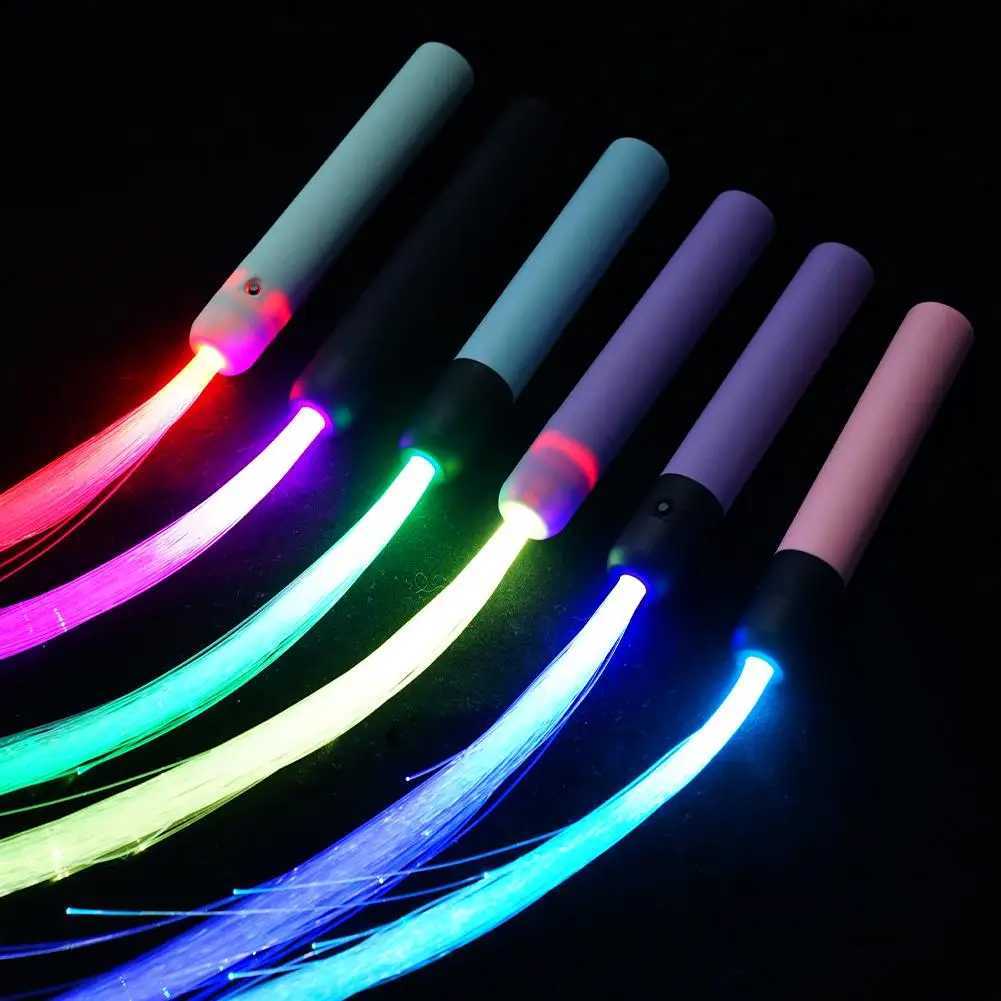 LED Fiber Optic Whip 360 Swivel Super Bright Light Up Rave Toy Pixel Flow Lace Dance Festival Night Atmosphere Props For Party W250528